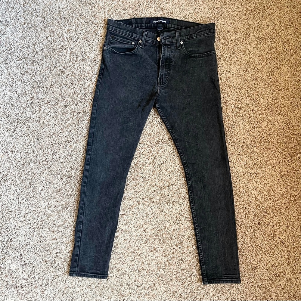 Men’s Calvin Klein CKJ 016 Skinny Fit Jeans Gray / Black Washed